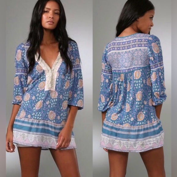 Free People Sweet Poland Boho Peasant Tunic Top Womens Size XS - Picture 1 of 5